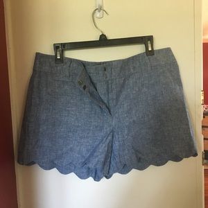 NWT Chambray Scalloped Shorts